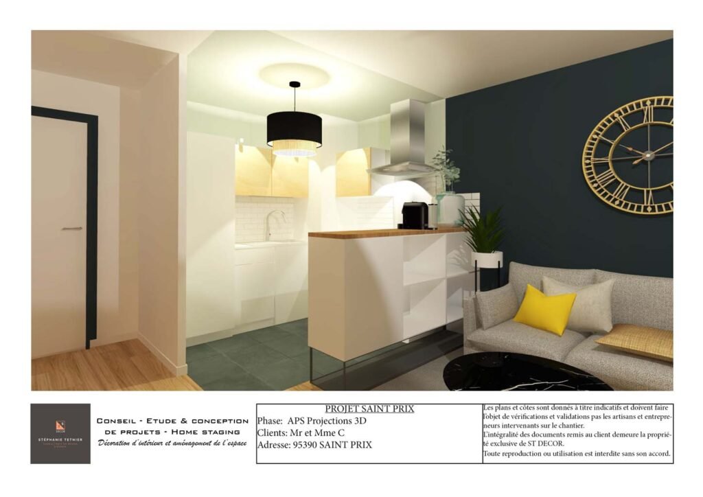 Projet Saint Prix - Appartement neuf : Aménagement du séjour (95390)